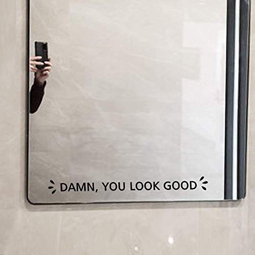 Damn You Look Good Vinyl Mirror Decal Mirror Motivation Decor Positive Affirmation Glass Vinyl Decal 13x1.3inch