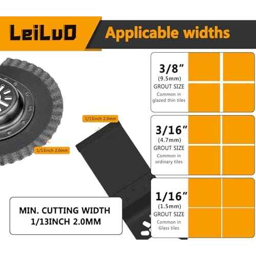 LEILUO 4Pcs Black Large Size Diamond Oscillating Multi Tool Blades for Grout Removal tool, Alloy tool Cleaning Mortar Fit DeWalt Milwaukee Makita Ryobi and More
