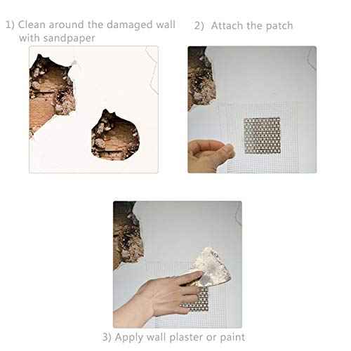 3 Pieces 2 Inch Wall Patch Repair, Drywall Repair Patch Self Adhesive Drywall Patch and Fiberglass Repair Kit, Heavy Duty Dry Wall Hole Repair Patch for Drywall Plasterboard (2 x 2 Inch)