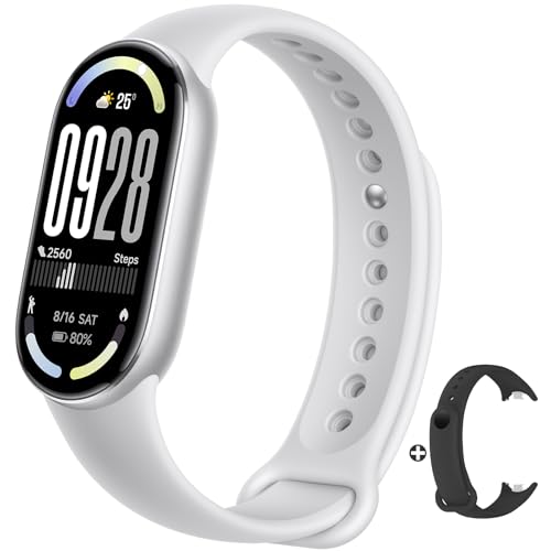 XIAOMI Mi Smart Band 10 (2025) - 1.72" AMOLED Display | 21 Days Battery Life | Touchscreen, Multi-Sport Tracker, Activity Tracker, Heart Rate Monitor | BT5.4 - Glacier Silver