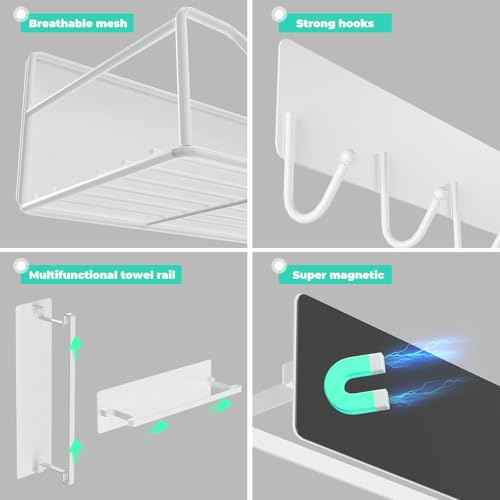 5PCS washing machine storage rack with hooks and hangers, refrigerator, washing machine, microwave, and barbecue grill warehouse storage rack
