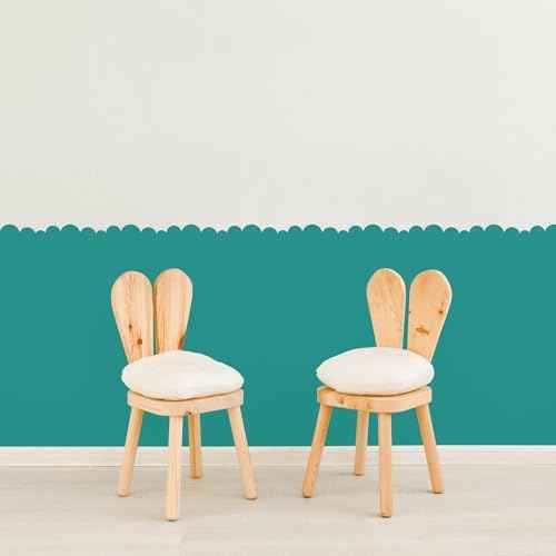6 Pack Scalloped Border Stencils for Painting Large Pattern on Wall, Door, Window, Reusable Multi-Wave Border Edge Template for Scandinavian DIY Wall Painting D?cor Projects.