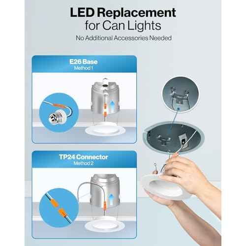 Sunco 6 Pack Recessed Lighting 6 Inch, Retrofit Can Lights, 965LM, 13W (75W Equivalent), Selectable CCT 2700K/3000K/3500K/4000K/5000K, Dimmable, Baffle Trim, Damp Rated UL