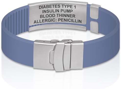 Divoti Custom Engraved Medical Alert ID Bracelet – Dual-Sided Laser Etching, Silicone Wristband, Stainless Steel Security Clasp – Adjustable & Trim-to-Fit – Emergency Medical Info Band for Men & Women
