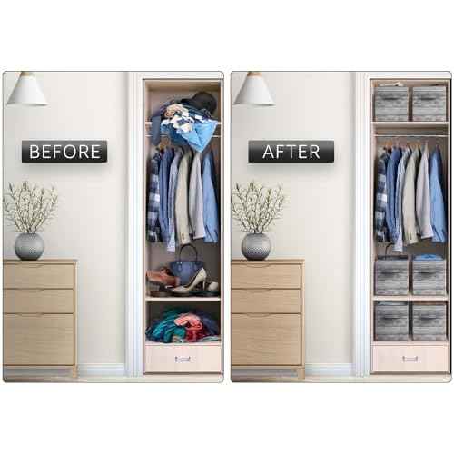 Sorbus Foldable Storage Bins - 11 Inch Sturdy Collapsible Fabric Storage Cubes with Handle - 4 Baskets for Organizing Clothes & Toys - Organization & Storage Baskets for Shelves, Pantry, Closet, Cubby
