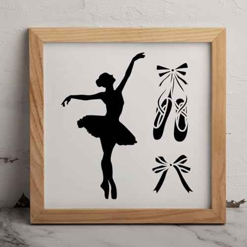 MAGJUCHE Ballet Stencil 12 Inches, Reusable Ballerina Dancer Stencil for Painting DIY Crafts Decor