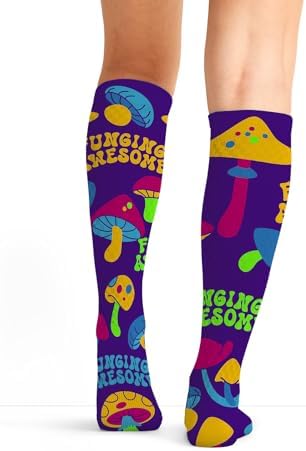 Cherokee Women's 10-15mmHg Compression Socks – Fun Print Knee Highs with Light Support, Soft Feel - PRINTSUPPORT