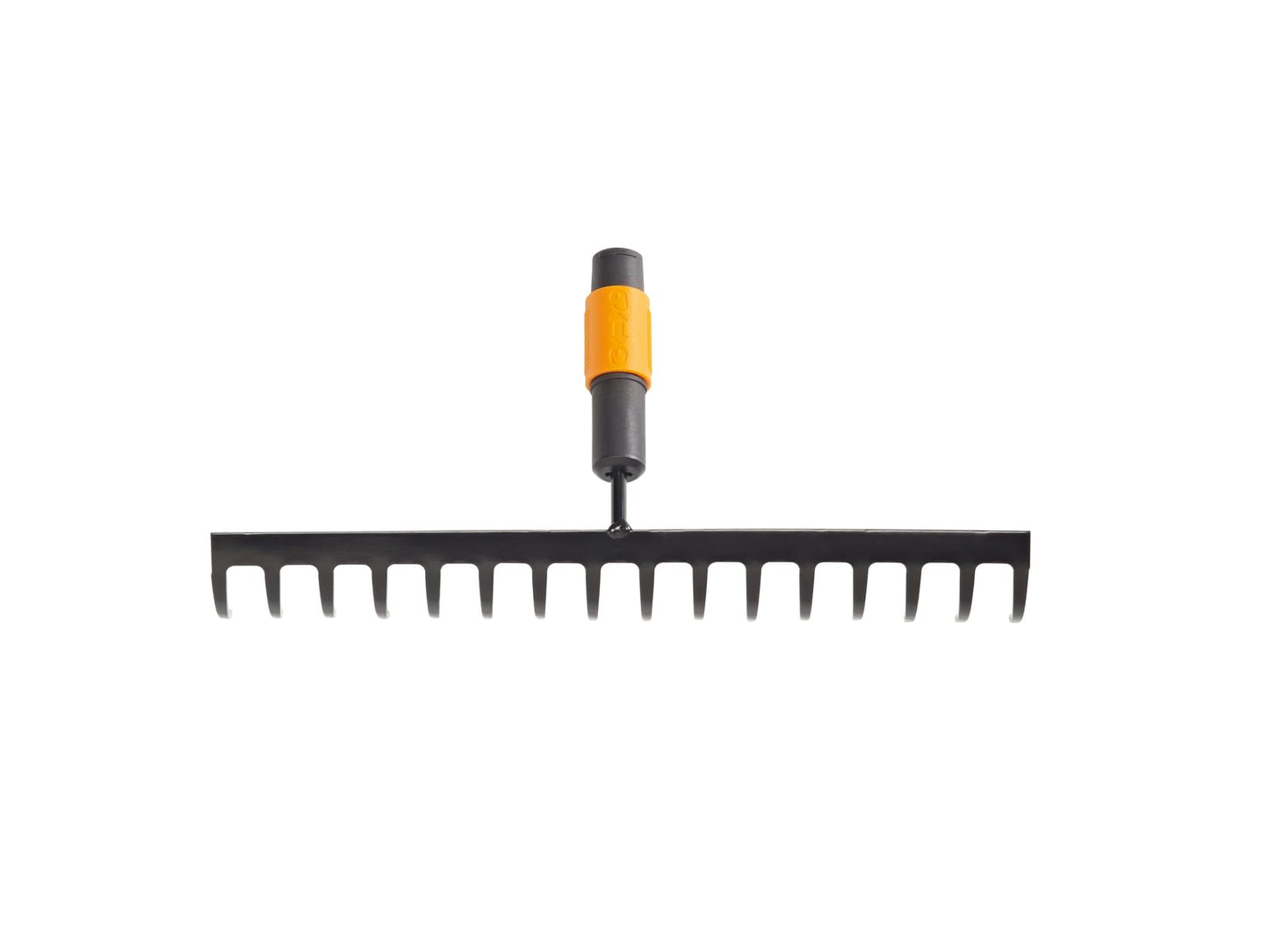 Fiskars 1000654 16 Teeth Rake, Tool Head, Width 40 cm, Hardened Steel Teeth, Black/Orange, QuikFit