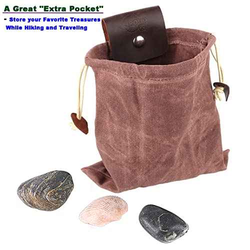 Waxed Canvas Foraging Bag Waist Hanging Leather Canvas Pouch Outdoor Waist Hanging Portable Tool Bag and Daily Storage Bag by LIPOUD