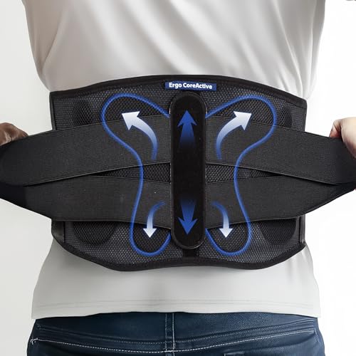 Strong Self-Heating Fit Lower Back Brace – Advanced Composite Fiber Support Belt with X-Shaped Design, Strong Lumbar Support, Pain Relief for Men & Women, Small