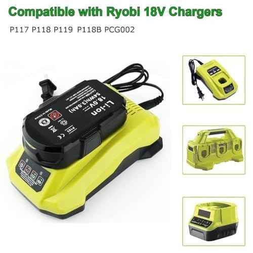 Upgraded 3000mAh Replacement for Ryobi 18V Battery 2Pack, Compatible with Ryobi 18V ONE+ Battery P103 P102 P105 P107 P108 P109 P122 18 Volt Lithium Cordless Power Tools