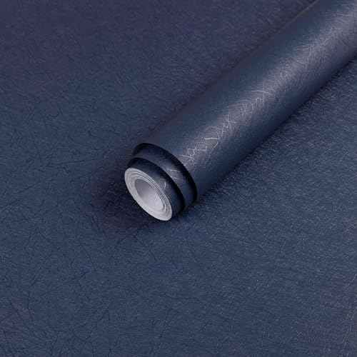 Dark Blue Peel and Stick Wallpaper - Removable Waterproof Self Adhesive Contact Paper - Silk Boys Wall Covering Poster Board - Kitchen Countertop Vinyl Wrap for Bathroom Cabinet 15.7x118