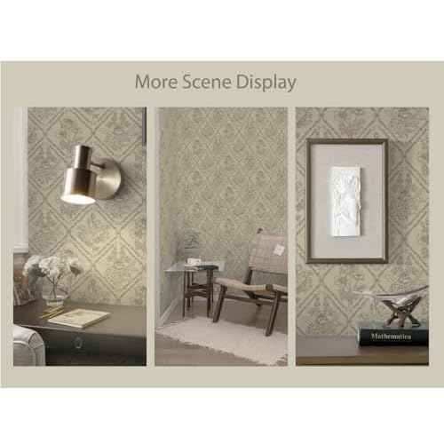 Kitico Peel and Stick Wallpaper Vintage Bohemian Wallpaper Brown Contact Paper Flower Removable Waterproof Bathroom/Bedroom Cabinets Self Adhesive Vinyl 17.3 inches x393.7 inches