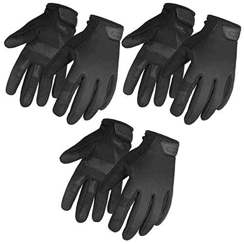 OZERO Men's Utility Work Gloves: Touch Screen Mechanic Working Gloves - Breathable Flexible Grip Heavy Duty, Black, S/M/L/XL