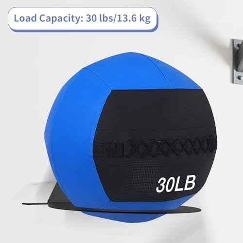 MOLIGOU Medicine Ball Rack Wall Mount, Slam Ball Holder with Band Hook, Slam Ball Storage for Home Gym