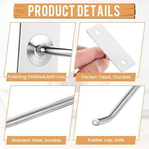Blulu 100 Pcs Wall Mounted Hanging Single Hook Stainless Steel Tool Hooks Silver Metal Garage Display Hanger Tool for Home Garage Storage Organizer Retail Shop Kitchen Display, 3.6 Inch