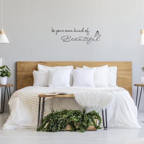 Be Your Own Kind of Beautiful - Inspirational Quotes Art Letters Positive Motto Decoration Carved Pure Black Vinyl Wall Decal