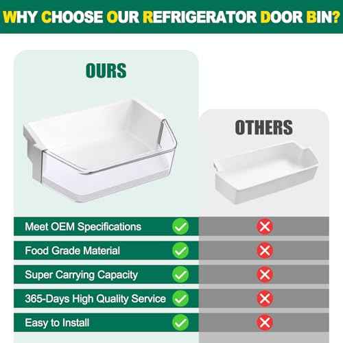 Upgraded WPW10493524 Refrigerator Door Bin Replacement, Compatible With Whirlpool Refrigerator Shelf Parts W10493524 Bin Bucket WRF736SDAM13 WRF736SDAM14 WRF736SDAM11 Shelves
