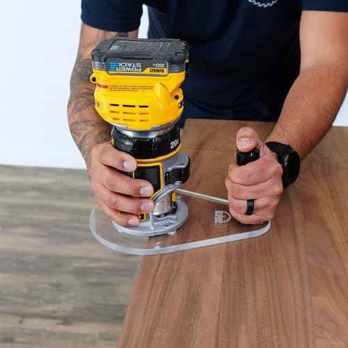 WOOD GRAIN JUNKIE¢ç TrimFit Pro¢ç 6"x9" Router Base Plate Compatible with DeWalt DWP611, DCW600B ? Single Grip, 3/8¡± Clear Acrylic, Pre Drilled Router Accessory for Woodworking, Made In USA