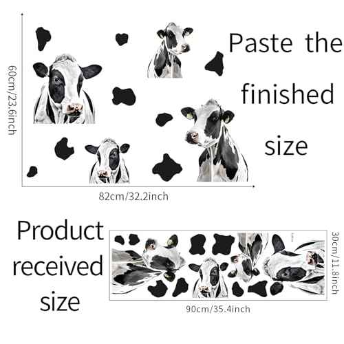 Funny Cows and Cow Print Wall Stickers, sacinora Modern Cow Spot DIY Wall Decals Removable Black Vinyl Peel and Stick for Living Room Bedroom Bathroom Door Furniture Nursery Art Home Decorations