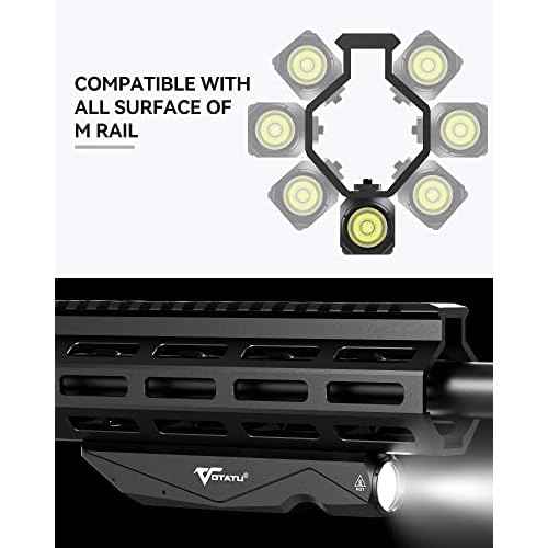 VOTATU ML40 1450 Lumens Weapon Light Compatible with M-Lok Rail Surface, Tactical Flashlight for Rifle, Strobe Function, Magnetic Rechargeable