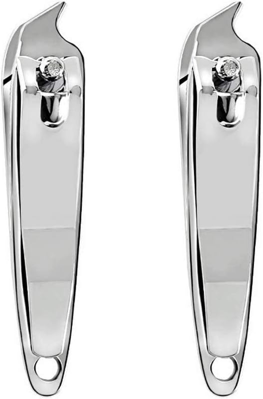 2 PCS Metal Slanted Edge Nail Cutting Clippers Pedicure Manicure Tool Slanted Tip Cuticle Nail Clipper Cutter Nail Clipper Cutter Pedicure Manicure Tool