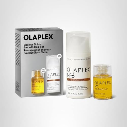 Olaplex Endless Shine Smooth Hair Gift Set: Limited Edition Set with No. 7 Bonding Oil & No. 6 Bond Smoother | Instant Shiny, Smoother Hair & Heat Protection | For Coily, Curly, Straight, & Wavy