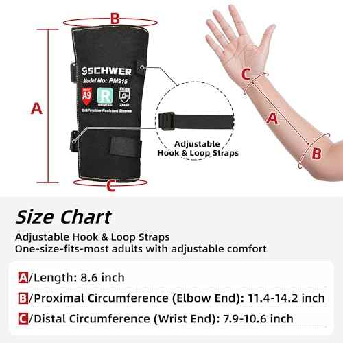 Schwer ANSI A9 Cut & Level 5 Puncture Resistant Arm Sleeves, PM915 High Risk Protection Arm Guards for Biting, Gardening Sleeve Thorn Proof, Tactical Work Sleeves for Law Enforcement Self Defense