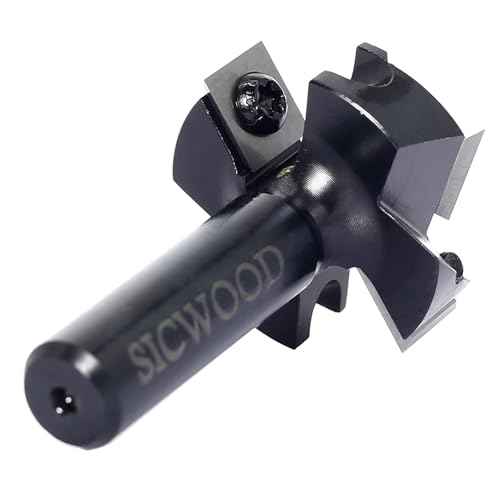 Slab Flattening Router Bit - 1/2 Shank, 1-1/2' Cutting Dia, 2+2 Knife Design, Mini CNC Spoilboard Surfacing Bit, Perfect for Planing&Rabbeting, Flycutter, Slab Leveler