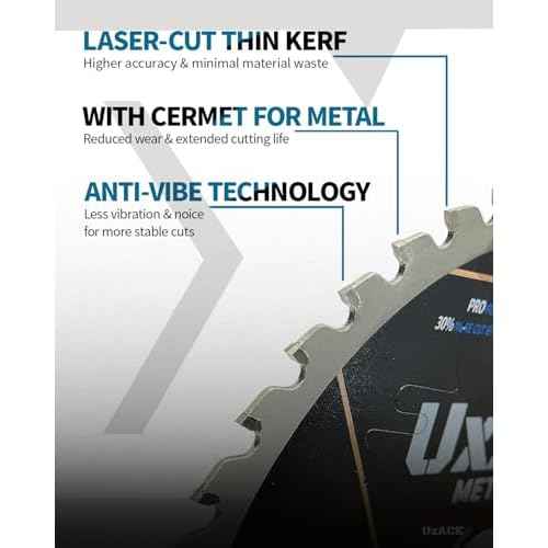 5-3/8-Inch 30-Tooth Circular Saw Blade, 20 mm Arbor, Ferrous Metal, Steel Cutting Blade, Carbide Tip, Thin Kerf, for Channel, EMT Conduit, Angle Iron, Threaded Rod, Flat Bar, 2 Pack