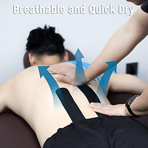 QianCheng 4 Pack Kinesiology Tape for Sports Athletes - 16 FT Waterproof Athletic Tape for The Knee, Elbow and Shoulder Muscles, etc. (Beige)