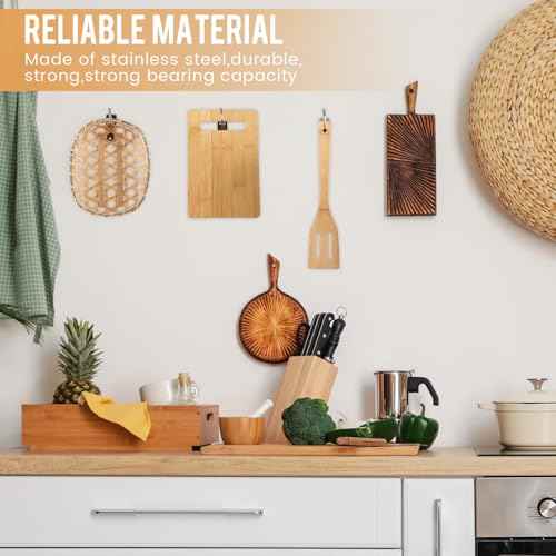 Blulu 100 Pcs Wall Mounted Hanging Single Hook Stainless Steel Tool Hooks Silver Metal Garage Display Hanger Tool for Home Garage Storage Organizer Retail Shop Kitchen Display, 3.6 Inch