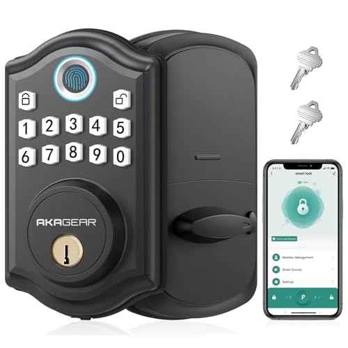 DS10 Pro Keyless Entry Door Lock with APP Control - Fingerprint Electronic Keypad Door Lock, Smart Locks for Front Door, Auto-Lock & One Touch Locking with Bluetooth - Matte Black