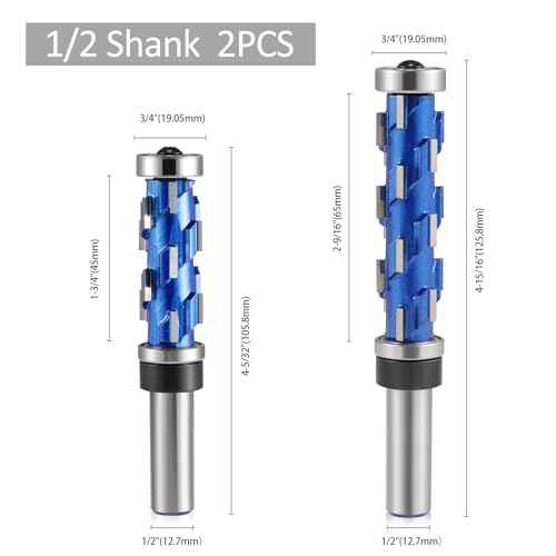 HOZLY Flush Trim Router Bit 1/2" Shank, Double Bearings Flush Trim Bit 1/2 Spiral Trimming Bit, Wood Router Tool Hardwood Flush Cut Router Bit Router Template Bit for Wood MDF(2PCS)