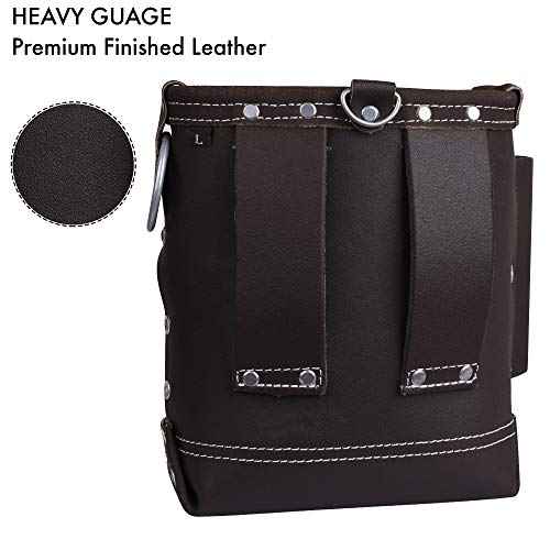 FUERI Leather Tool Pouches Carpenter Pouch Electrician Bag Tools Belt Suspenders Organizer for Men Construction Heavy Duty Iron Work