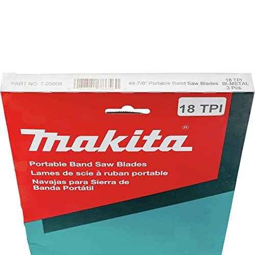 Makita T-05608 44-7/8" 18 TPI Bi-Metal Portable Band Saw Blade, 3/pk