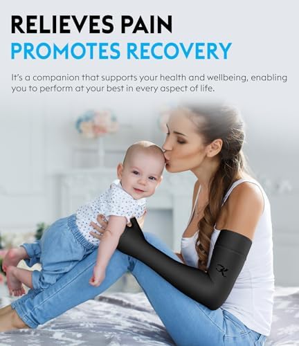 KEKING Lymphedema Compression Arm Sleeve with Gauntlet for Women Men, 20-30 mmHg Medical Graduated Compression Arm Brace, Full Arm Support Brace for Pain Relief, Arthritis, Swelling, Single Black M