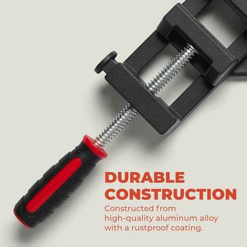 90-Degree Angle Clamp - Home Improvement Corner Clamp for Wood, Metal Tubes & Glass - Adjustable Hand Tool - Aluminum Alloy Die-Cast
