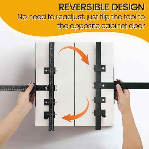 Cabinet Hardware Jig, Adjustable Cabinet Handle Jig Tool, Aluminum Alloy Cabinet Door Jig for Handles and Pulls, Cabinet Hardware Template Tool for Installation of Door, Drawer, Knobs