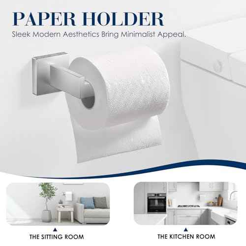 10-Pieces Bathroom Accessories, SUS304 Brushed Bathroom Accessory Set, Nickel Towel Racks for Bathrooml, Stainless Steel, Wall Mounted Towel Rack&Toilet Paper Holder&Towel Ring and Towel Hook