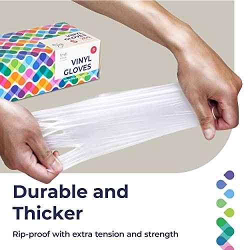 Fit Meal Prep Disposable Food Prep Vinyl Gloves Food Safe Glove Household Cleaning Gloves for Cooking, Kitchen