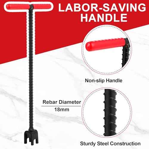 Water Meter Key 16 Inch Enforced Steel Wrench T-handle with 4-way Multi-functional Universal Cross Key Brass Water Meter Box Tool for Curb Main, Underground Stop, Waste Valves (Red, Gold)
