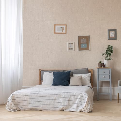 Beige Grasscloth Peel and Stick Wallpaper 3M