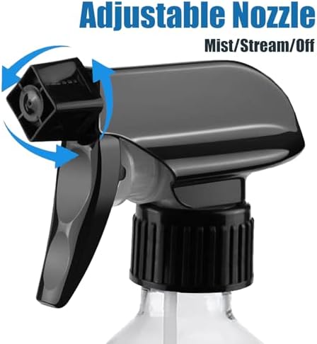Plastic Spray Bottles for plant - 10oz/300ml - Mist Stream - No Clog No Leak, Easy to Grip with Adjustable Nozzle for Hair, Cooking, Cleaning - BPA Free