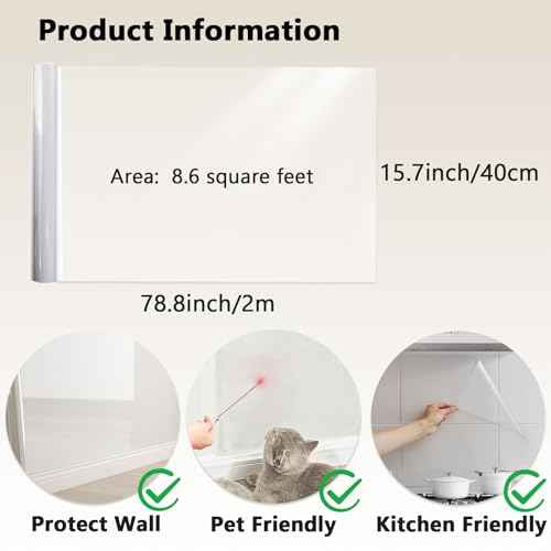 Clear Contact Paper Peel and Stick Wallpaper for Bathroom 15.8" Clear Wall Protector Removable Wallpapers for Countertops Transparent Wall Protective Film Waterproof Wallpaper for Kitchen Backsplash
