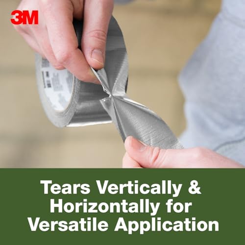 3M Basic Duct Tape, 1.88 in x 55 yd, 1 Roll, Hand Tear Silver Duct Tapes for Temporary Repairs, Indoor Use, Great for Bundle, Patch, Protect & Repair (1055)