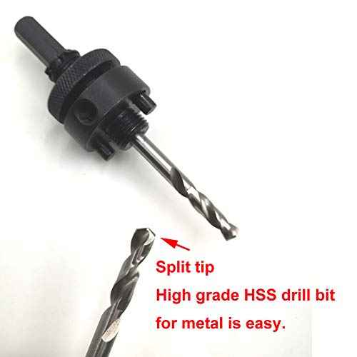 Bi-Metal Hole Saw Arbor Mandrel 3/8" Hex Shank with High Grade Pilot Drill bit