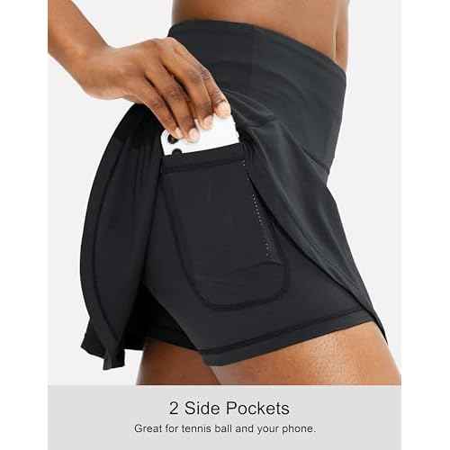 SANTINY Pleated Tennis Skirt for Women with 4 Pockets Women's High Waisted Athletic Golf Skorts Skirts for Running Casual