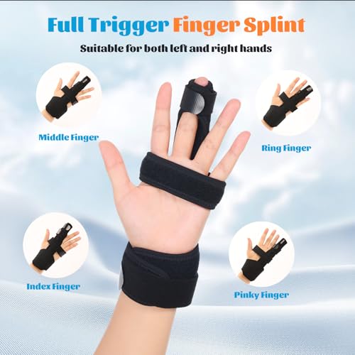 Fanwer Finger Splint with Mallet Finger Splint(3PCS), Adjustable Pointer Finger Splint, Reversible Pinky Finger Splint, Middle Finger Splint, Index Finger Splint, Ring Finger Splint