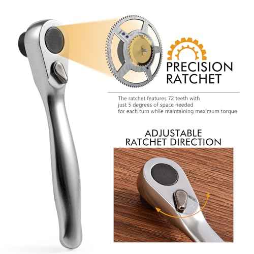 COTOUXKER Mini Ratchet Set, Right Angle Screwdriver set with 1/4 Mini ratcheting screwdriver and Bits Sockets for Tight Spaces